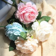 1PC Silk Roses Artificial Flowers Wedding Decoration Fake Flowers White Blue Green Pink Red Purple Artificial Silk Flowers Roses 2024 - buy cheap