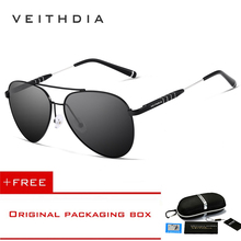 Veithdia óculos de sol polarizados unissex, óculos de alumínio espelhados para homens com design de marca hd 6698 2024 - compre barato