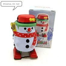 Классическая Рождественская Оловянная заводная игрушка снеговик робот ветрозащитная оловянная игрушка для детей и взрослых обучающая Коллекция подарков 2024 - купить недорого