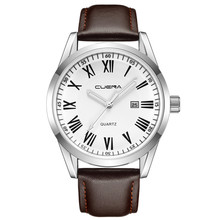 Watch Men Reloj Hombre Cuena Fashion Men's Leather Military Date Analog Quartz Wrist Watch Business Watches Erkek Kol Saati 2024 - buy cheap