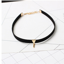 New Fashion Velvet Suede Choker Necklace Gold Rhodium Brief Rectangle Pendant Black Collar For Women Gift Colliers Bijous Femme 2024 - buy cheap