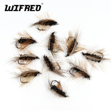 Wifreo 10PCS #6 Black Body Woolly Worm Brown Caddis Nymph Fly Deer Hair Beetle Trout Fly Fishing Fly Bait 2024 - buy cheap