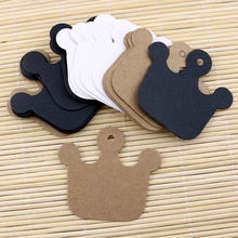 Wholesale 500pcs Thick Kraft Card Crown Design Jewelry Hand Tags Brown/White/Black Earring/Clothes Tasg 6x5.5cm 2024 - buy cheap