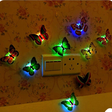 3D LED LuminescenceGlowing Night Light Butterfly Sticker Art Design Mural Home Wall Decal 2024 - buy cheap