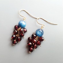 Lii Ji-pendientes de plata de primera ley con forma de gato para mujer, aretes pequeños, plata esterlina 925, cianita, granate, color azul, hecho a mano 2024 - compra barato