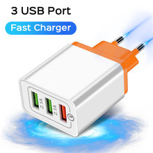 3 USB Port Charger Quick Charge 3.0 For iPhone X 8 iPad EU Plug Fast Wall Charger For Samsung Xiaomi Huawei Mobile phone Charger 2024 - buy cheap