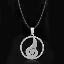 MQCHUN 2017 Anime Hyuga Clan Symbol Stainless Steel Pendant Necklace Cosplay Fashion Leather Chain Necklace Mens Jewelry 2024 - buy cheap