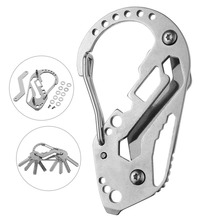 Multifunction Key Holder Carabiner Keychain Tool Wrench Screwdriver Stainless Steel Key Organizer Clip Multitool Camping Tool 2024 - buy cheap