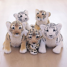 Animales de peluche de la vida Real para niños, 4 modelos, 30-45cm, tigre sentado, leopardo, León, Juguetes 2024 - compra barato