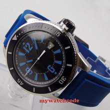 43mm bliger mostrador preto azul marcas moldura cerâmica relógio de pulso automático masculino 2 2024 - compre barato