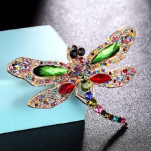 Zlxgirl Hot Sale rhinestone Dragonfly Brooch Pins for women's Kids Christmas Hijab Accessories fashion Women vintage scarf pins 2024 - buy cheap