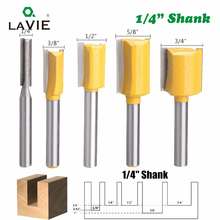 La vie 5 pçs 1/4 shank 6.35mm faca reta dado roteador bit conjunto de corte fresa para carpintaria bits corte mc01033 2024 - compre barato