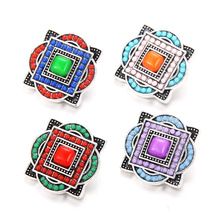 10pcs/lot Wholesale 4-color 18MM Snap Jewelry color charm Rhinestone Metal Snap Buttons Women Jewelry fashion Jewelry 6517 2024 - buy cheap