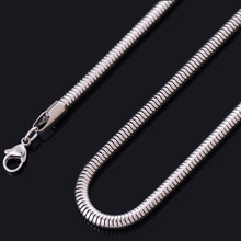 Fashion Stainless Steel Snake Chain Necklaces For Men Women Fashion Silver Color Round Snake Chains Jewelry 41-75cm Length R081S 2024 - buy cheap
