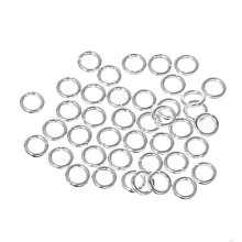DoreenBeads-Cuentas de aleación con base de hierro, piezas de anillos de salto abiertos, redondos, color plata, 5mm( 2/8 pulgadas) de diámetro, 1000 Uds. 2024 - compra barato