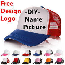 Factory Free Custom Logo Baseball Cap Adult Personality DIY Design Trucker Hat Polyester Hats Blank Mesh Cap Men Women 2024 - buy cheap