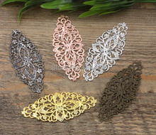 35*80mm Vintage Filigree Flower Bu Yao Hairsticks Connectors Wraps Links Blank Charms DIY Findings Multi-color Plated Brass 2024 - buy cheap