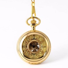 8929   Pocket Watch Gold Flower Mechanical Pocket Watch Men Antique Luxury Brand Necklace Pocket & Fob Watches Chain Male Clock 2024 - buy cheap