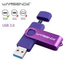 WANSENDA USB 3.0 Flash Drive 256GB 128GB 64GB 32GB 16GB OTG Pen Drive for Android Phones Tablet Pendrive Micro USB Memory Stick 2024 - buy cheap
