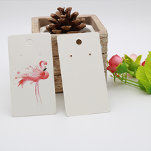 100pcs/lot 4.5x8.5cm Paper Earring Packaging Cards with Beautiful Red Bird for Jewelry Earring Display Lablels Tags Wholesale 2024 - buy cheap