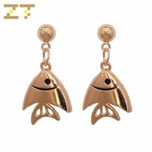 Hot Sale Fashion Simple Statement Gold Color Butterflyfish Cute Animals Dangle Drop Earrings for Women Jewelry Brincos Oorbellen 2024 - buy cheap