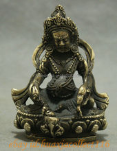 Old Tibet Bronze Collect Buddhism Wealth Yellow Jambhala Buddha Seat Statue 2024 - buy cheap