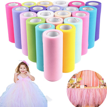 Tulle Roll 22mx15cm Wedding Table Decoration Yarn Roll Crystal Tulle Organza Sheer Gauze Element Wedding Favors Gifts 7Z 2024 - buy cheap