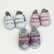 Lançamento de bonecas, sapatos para bonecas baby reborn de 43cm, 1/3 bjd, boneca americana de 18 polegadas, calçados esportivos fofos 7cm 2024 - compre barato