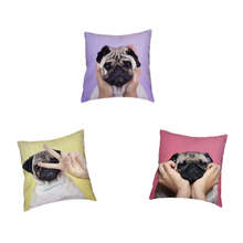 Variedade de pugs expressões animais gestos padrão capa de almofada bulldog francês família sala estar sofá decorativo fronha 2024 - compre barato