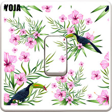 YOJA таинственные цветные цветы птицы Декор попугай настенный стикер для выключателя гостиной спальни персонализированные наклейки 10SS0370 2024 - купить недорого