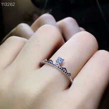 MeiBaPJ Сверкающее моиссанит драгоценный камень классическое простое кольцо для женщин из стерлингового серебра 925 пробы изящные свадебные украшения 2024 - купить недорого