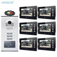 Videoportero con cable HOMSECUR de 7 pulgadas con monitoreo al aire libre para 6 familias XM702-B + XC111-6 2024 - compra barato