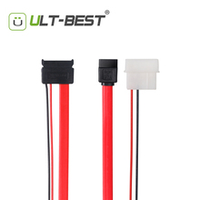 Сверхтонкие SATA кабели 30 см, кабель питания SATA к Molex Slim SATA 13 pin(7P + 6P) к 7pin + Power cable1FT/12 дюймов 2024 - купить недорого