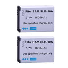Batmax-Batería de 1800mAh para cámara, SLB-10A SLB10A SLB 10A para Samsung EX2F WB150F WB250F WB350F WB750 WB800F WB500 WB550, 2 unidades 2024 - compra barato