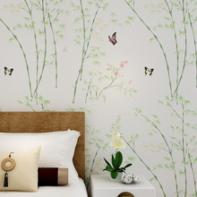 Wellyu-papel de pared cálido Pastoral, papel tapiz de bambú, no tejido, para dormitorio, sala de estar, Fondo de TV 2024 - compra barato