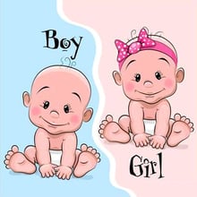 HOMHOL Full Square/Round Drill 5D DIY Diamond Painting "Baby boy and girl" Embroidery Cross Stitch 3D Home Decor Wall stickers 2024 - buy cheap