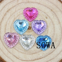Free Shipping New Design Size 15mm 100pcs/lot  Multi Color Love Heart Shape Flatback Resin Beads For DIY Decoration 2024 - buy cheap