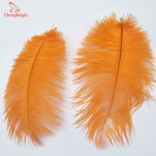 ChengBright 500Pcs/Lot Orange Natural Ostrich Feather For Crafts 15-70CM Carnival Costumes Party Home Wedding Decorations Plumes 2024 - buy cheap