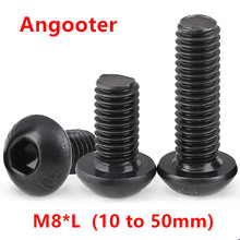 Tornillos de cabeza redonda de acero negro ISO7380 M8, perno hexagonal de cabeza de botón, M8 x 10/12/16/20/25/30-50mm, 50 Uds. 2024 - compra barato