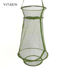 Vissen Collapsible Fishing Cage/Fishing Net/Fishing Basket For Trapping Green Durable Nylon Floating Fish Basket Net 70cm Height 2024 - buy cheap