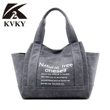 KVKY-Bolso de lona Vintage para mujer, bolsa informal de gran capacidad, Hobos, bolso bandolera 2024 - compra barato