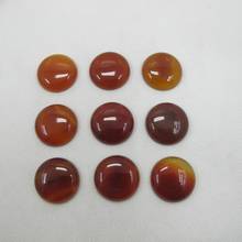 100% Natural Red Agat e Carnelian 25mm Round Gem stone Jewelry Cabochon 5pcs/lot Ring Face Stone Pendant 2024 - buy cheap