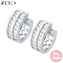 ZEMO-pendientes de aro de plata 925 con circonita cúbica AAA, joyería para fiesta y boda, 2019 2024 - compra barato