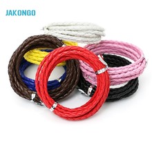 JAKONGO 4mm Round Leather Cord DIY Rope Thread for Jewelry Making Decorative Handicrafts Accessories 2m/lot 2024 - buy cheap