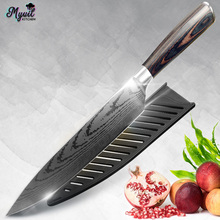 Kitchen Knife Chef 8 inch Stainless Steel Knives Meat Santoku Japanese 7CR17 440C High Carbon Knife Pakka Wood Drop shipping 2024 - buy cheap