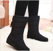 New Winter Women Boots Mid-Calf Down Boots Girls Winter Shoes Woman Plush Insole  Female Waterproof Ladies Snow Boots 2024 - buy cheap