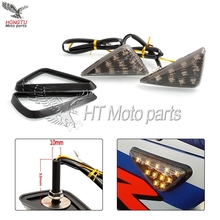 Indicadores de luz intermitente LED de montaje empotrado para motocicleta, ámbar de humo para Honda Suzuki Kawasaki Yamaha R6 R1 GSXR CBR600 2024 - compra barato