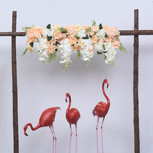 Hilera de flores artificiales de orquídeas para decoración de bricolaje, arco de hierro para fiesta de boda, Fondo de plataforma, pared de flores, accesorios de decoración de ventana, 1m, 1 ud. 2024 - compra barato