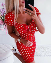 Women Summer V-Neck Dress Boho Polka Dot Sexy Bodycon Dress Summer Holiday Sundress Beachwear New 2024 - buy cheap