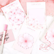 Romantic Beautiful Sakura Cherry Memo Pad N Times Sticky Notes Escolar Papelaria School Supply Bookmark Label 2024 - buy cheap